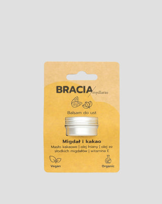 Kosteuttava huulirasva manteli ja kaakao E-vitamiinilla ja pellavaöljyllä Soap Brothers Saippuaveljet - 3