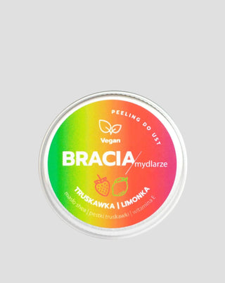 Huulten kuorinta mansikka-lime E-vitamiinilla kosteuttava ja siloittava Bracia Mydlarze - 1