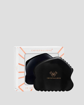 Kasvojen gua sha -hierontalauta suuren voiman obsidiaanikivestä Crystallove - 1