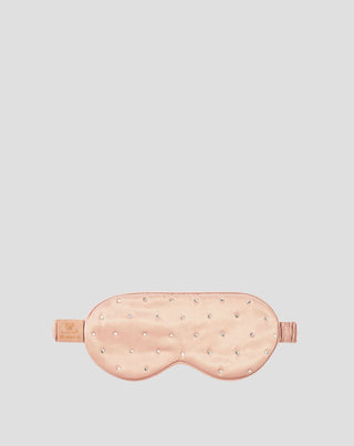 Silkkinen unisilmäsuoja, koristeltu kristalleilla – rose gold Crystallove_3 - 3