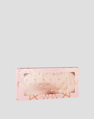 Silkkinen unisilmälappu, koristeltu kristalleilla – rose gold Crystallove_4 - 4