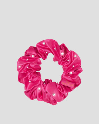 Silkkinen hiuslenkki kristalleilla – hot pink Crystallove_3 - 3