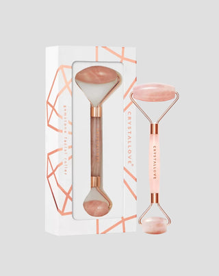 Kasvohierontalaite ruusukvartsista Rose quartz roller - rakkauden kivi Crystallove - 1