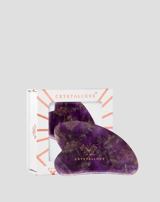Kasvojen gua sha -hierontalaatta ametistikivestä, harmonian ja rentoutumisen kivi Crystallove - 1