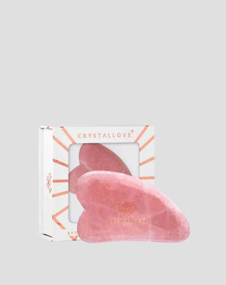 Kasvohierontalaatta gua sha ruusukvartsista - rakkauden kivi Crystallove - 1