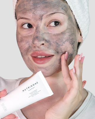 Detoksifioiva kasvokuorinta, jossa on aktivoitua bambuhiiltä ja valkoista savea Nutridome - 2