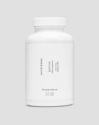 Biotiinikapselit 2500 mcg H-vitamiinia hiuksille, iholle ja kynsille Nutridome 180 kpl. - 1