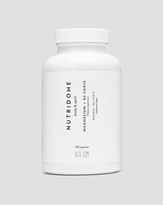 Magnesium + B6 Forte magnesiumsitraatti jalkojen ja pohkeiden kramppeihin, väsymykseen ja stressiin Nutridome 180 kapselia - 1