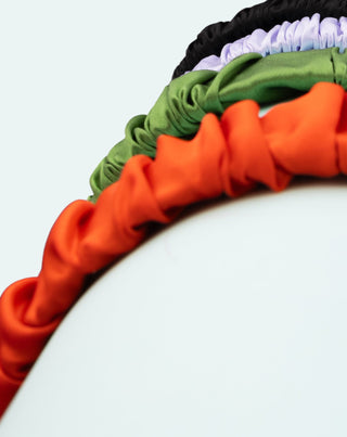 Silkki hiuspanta 100% luonnon silkkiä punainen Twisty - 4