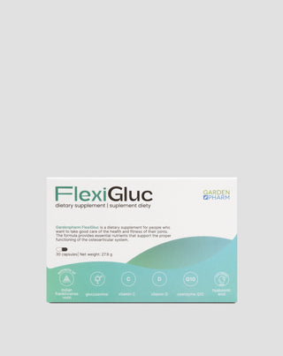 Ravintolisä nivelille, rustolle ja luustolle glukosamiinia ja frankinsensiuutetta sisältävä Gardenpharm FlexiGluc 30 kapselia - 1