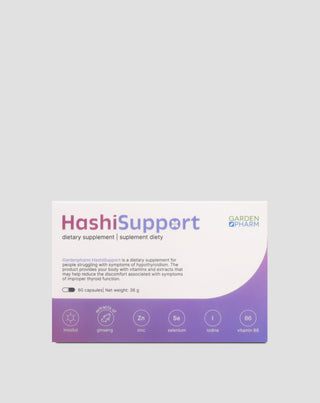 Ravintolisä kilpirauhasen vajaatoimintaan ja Hashimoton HashiSupport Gardenpharm 60 kapselia - 1