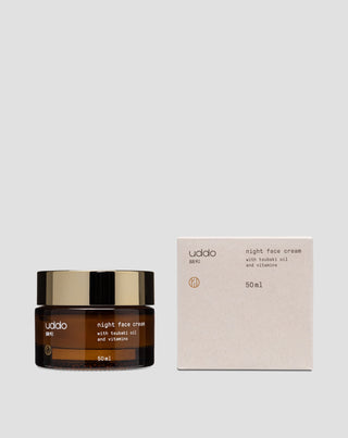 Kosteuttava yökasvovoide, jossa on kaakaovoita, tsubakiöljyä ja aloe Uddo -öljyä. - 3