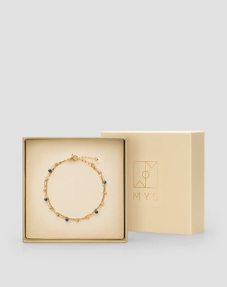 Kullatusta ruostumattomasta teräksestä rannekorun lapis lazuli Mys kanssa - 4