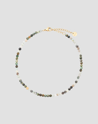 Kullatusta ruostumattomasta teräksestä valmistettu nilkkakoru afrikkalaisella turkoosilla ja amatsoniitilla Mys_4 - 1