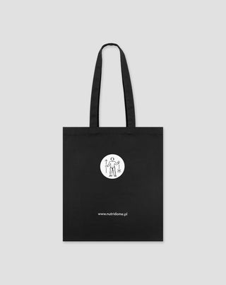 Painettu luomupuuvillasta valmistettu ostoskassi musta Nutridome - 2
