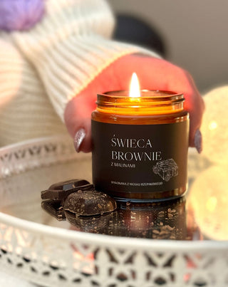 Vegaaninen vadelma-brownie-tuoksuinen vadelmakynttilä 120 ml MgLife - 3