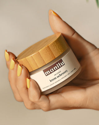 Suojaava päivävoide, jossa on sheavoita, C-vitamiinia ja vadelmansiemenöljyä Manilu - 3