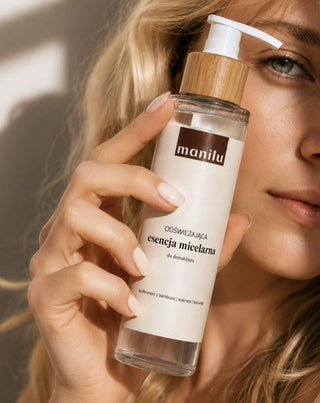 Virkistävä, ärsytystä rauhoittava, D-panthenolia sisältävä Micellar-meikinpoistouute Manilu - 2