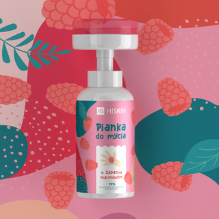 HiSkin vadelmantuoksuinen lasten käsi- ja vartalopesuvaahto - 2