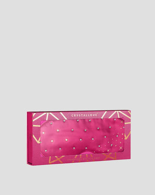 Silkkinen nukkumissilmälappu koristeltu kristalleilla - kuuma vaaleanpunainen Crystallove - 4