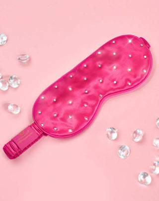 Silkkinen nukkumissilmälappu koristeltu kristalleilla - kuuma vaaleanpunainen Crystallove - 2
