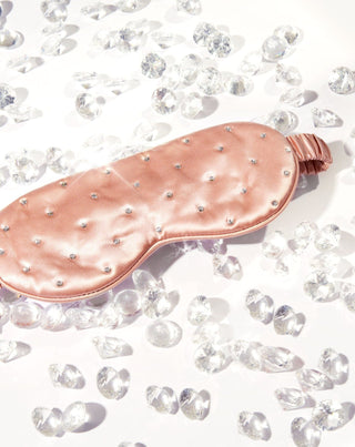 Silkkinen nukkumissilmälappu koristeltu kristalleilla - ruusukulta Crystallove - 2