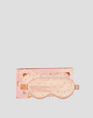 Silkkinen nukkumissilmälappu koristeltu kristalleilla - ruusukulta Crystallove - 1