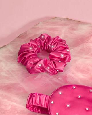 Silkki hiukset elastinen kristallit - kuuma vaaleanpunainen Crystallove - 2