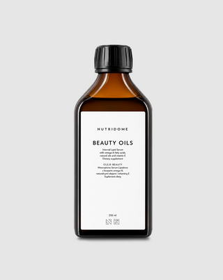 Sisäisesti nautittavat ihoöljyt, sisältää omega-6-rasvahappoja ja E-vitamiinia Beauty Nutridome 250 ml - 1