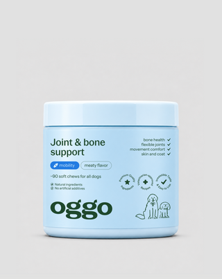 Ravintolisä nivelille ja luille suurikokoisille, aktiivisille, iäkkäämmille koirille Joint & Bone Support Oggo 180 g - 1