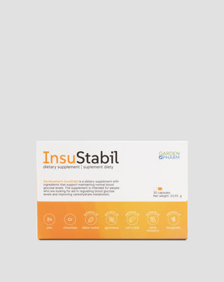 Ravintolisä normaaliin sokeritasoon ja aineenvaihduntaan InsuStabil Gardenpharm 30 kapselia - 1