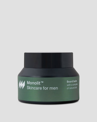 Ravitseva ja kosteuttava partabalsami, jossa on Monolith-luonnonöljykompleksi.