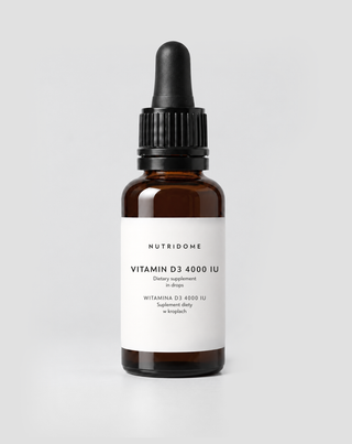 D3-vitamiini tippoina 4000 IU/päivä vastustuskyvylle ja luille sisältää E-vitamiinia, 30 ml, Nutridome