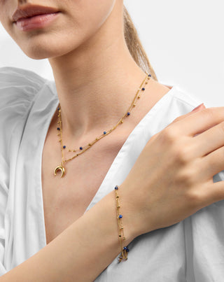 Kullatusta ruostumattomasta teräksestä rannekorun lapis lazuli Mys_1 kanssa - 2