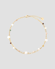 Ruostumaton teräs kullattu nilkkakoru akaatti, maifan, jaspis ja aventuriini Mys_3